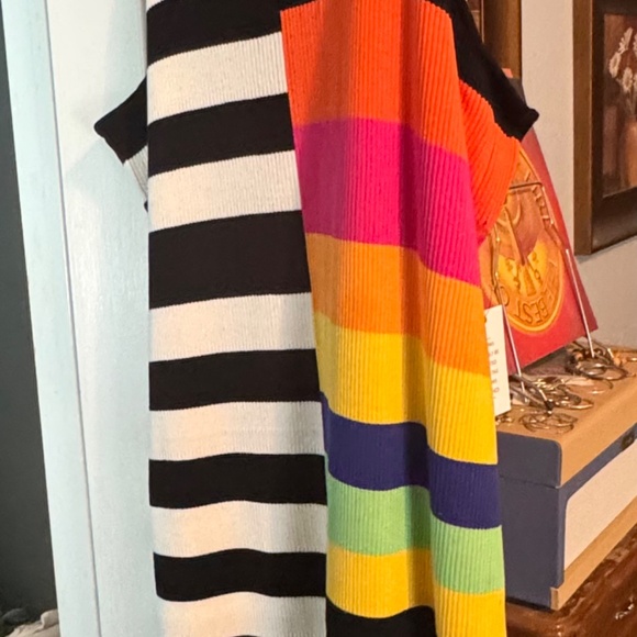 ELOQUII Mixed Striped Ribbed dress colorful sleeveless maxi length Sz 26/28 new - Picture 2 of 5